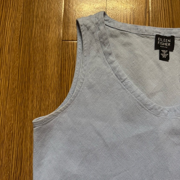 Eileen Fisher Light Blue 100% Irish Linen Shift Dress size PS - Picture 3 of 6